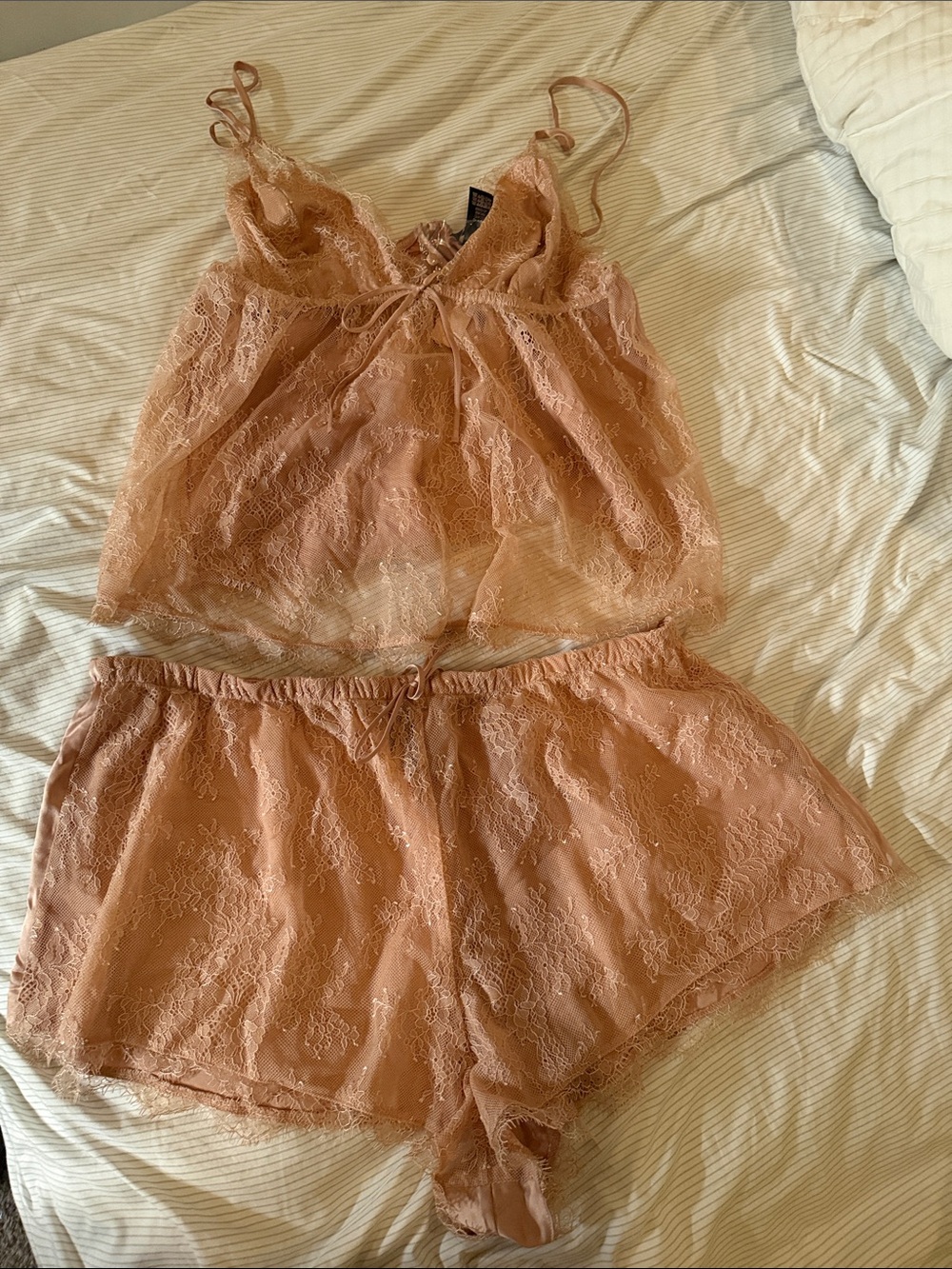 Victoria's Secret Lace Cami & Short Sleep Set - Peach